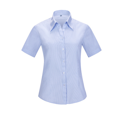 2026夏季通勤紫色棉质短袖衬衫女