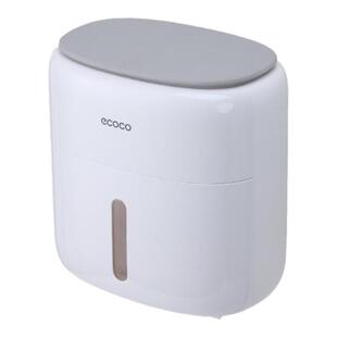 ecoco洗手间厕纸盒厕所纸巾盒置物架宿舍收纳壁挂式卫生间卷纸盒
