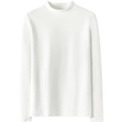 精梳棉内搭中半高领长袖打底衫女