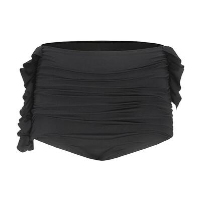 褶皱不规则弹力修身迷你超短裤