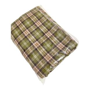 手工diy做衣服布料斜纹磨毛方格子面料大块服装布料绿色裤子衬衫