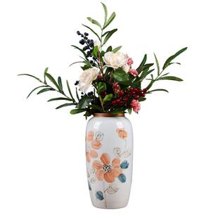 高颜值手绘向阳花陶瓷花瓶高级感新中式客厅插花水培摆件复古花器