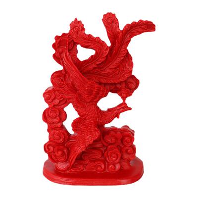 天然朱砂火凤凰风水摆件房屋补缺