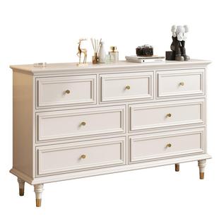 美式实木五斗七八九斗柜卧室靠墙轻奢抽屉柜子床尾收纳柜客厅复古