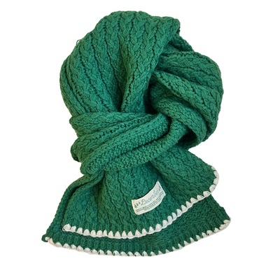 红色针织围巾女秋冬圣诞