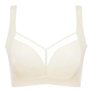 歌瑞森玻璃纱大胸显小内衣无钢圈夏季女士薄款上托防下垂文胸