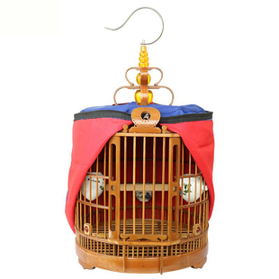 黄豆鸟黄腾小鸟笼门花雕刻竹制小型小号云雀绣眼画眉鸟全套老料竹