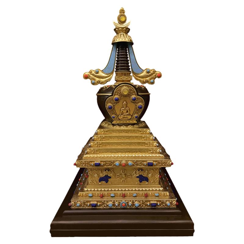 慧宝菩提塔黄铜舍利塔佛堂摆件