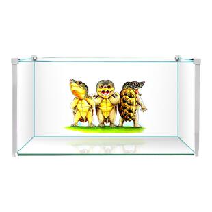 鱼缸龟缸背景画纸高清定制蛋龟寨桥龟鳄龟剃刀龟造景木纹贴纸自粘