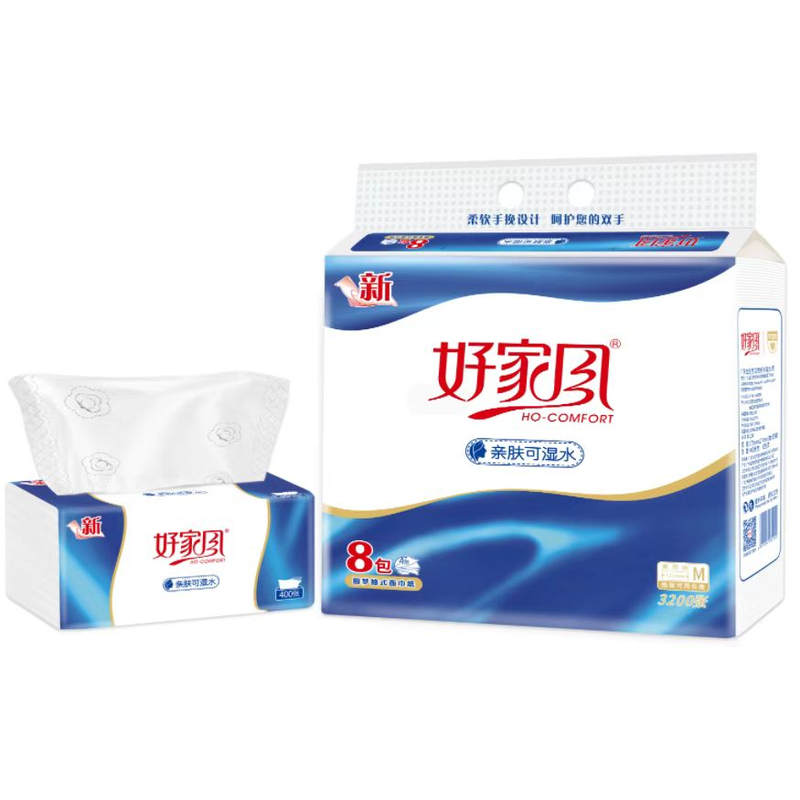好家风抽纸400张圆梦实惠可湿水