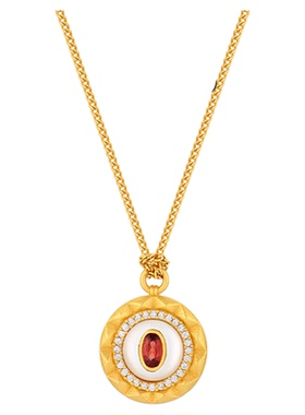 炽热守护项链925银圆盘吊坠