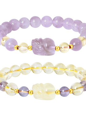 周大生转珠阁貔貅18K金水晶手串