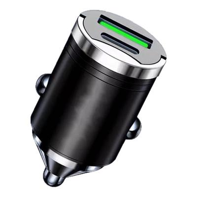 车载充电器120W超级快充头迷你隐形车充汽车点烟器一拖二转换插头