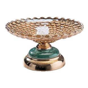 玻璃果盘客厅家用水果盘子茶几水晶摆件前台糖果托盘高精致新款