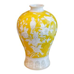 芙菡居品梅瓶手绘“浮生若梦”青花彩瓷花瓶水培鲜花摆件