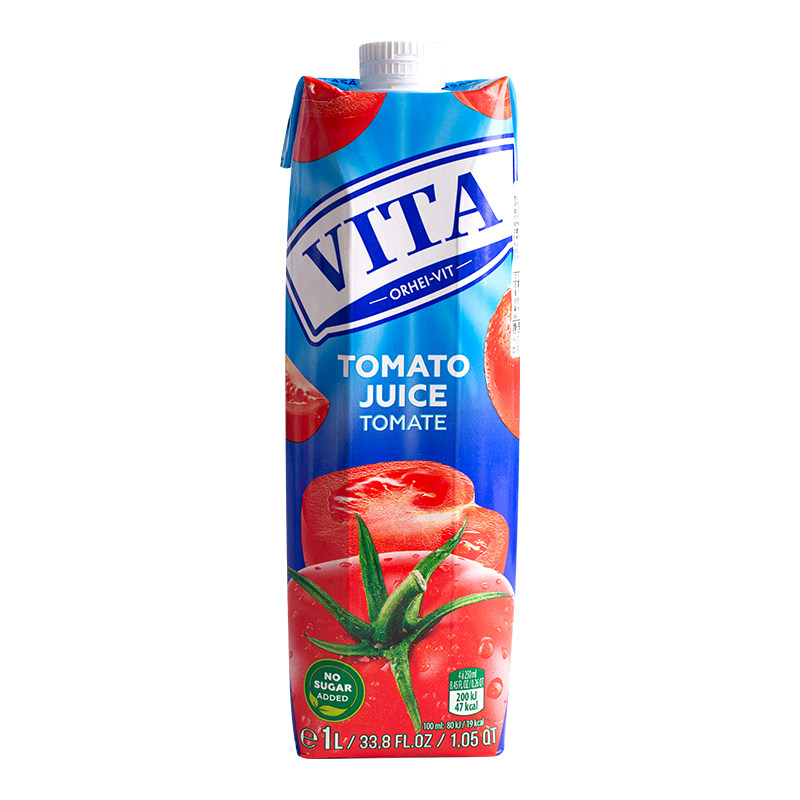 欧洲进口vita番茄汁饮料0脂低糖低能量蔬果汁饮品1L*2商用调酒
