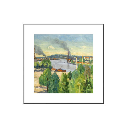 田野北欧原木风画小清新客厅装饰画文艺风景油画小众艺术餐厅挂画