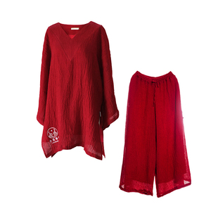 花椿诗意原创中道禅舞服装 传承导师练功服 秋冬禅修打坐男女通款