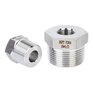 304/316L不锈钢高压六角补芯PT螺纹异径补心接头4分6分1寸2寸