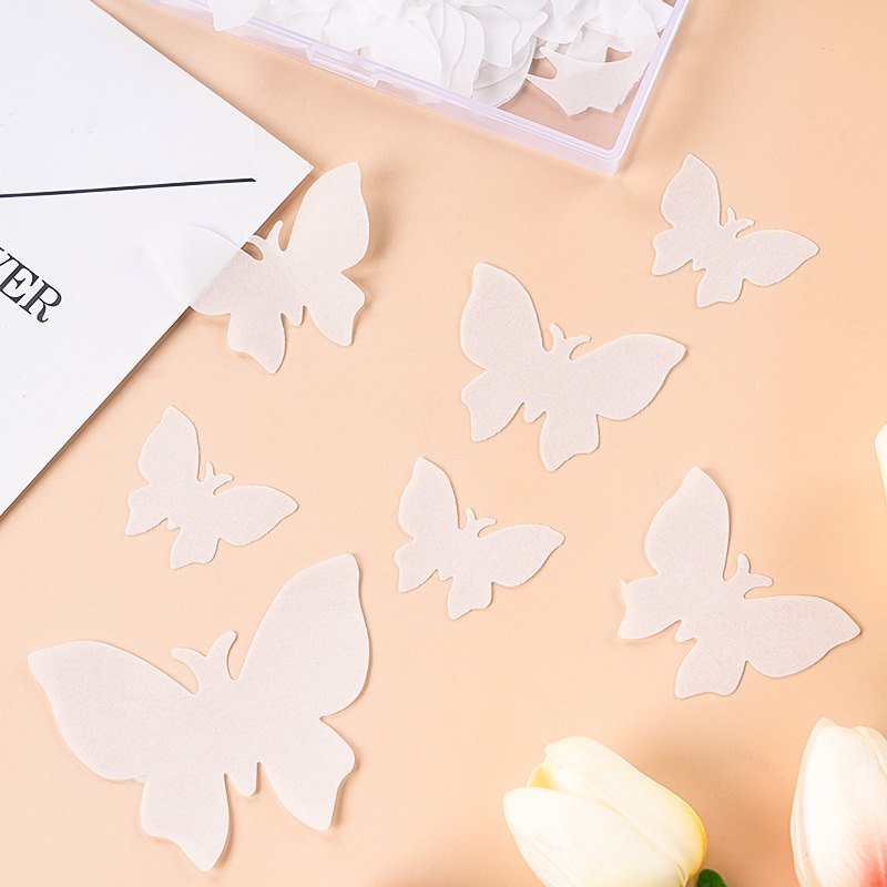 烘焙蛋糕装饰白色糯米纸蝴蝶甜品唯美台生日派对卡纸装扮插件蝴蝶