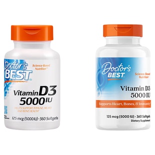 多特倍斯Doctor's best阳光维生素d3软胶囊5000iu*360粒美国进口