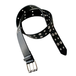 铆钉朋克黑色星星皮带男女同款2025新款宽腰带设计感小众复古百搭