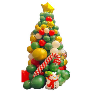 圣诞拱门气球套餐店铺幼儿园商场餐厅气球圣诞树造型场景装饰布置
