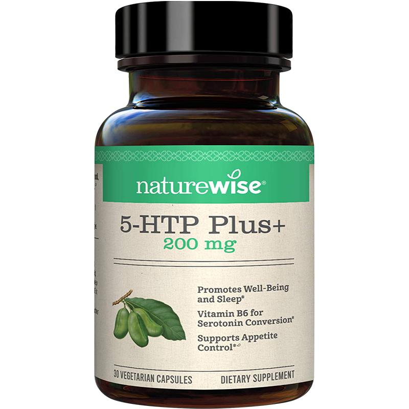 Naturewise五羟色胺5-HTP胶囊200mg色氨酸再摄取睡眠非褪黑素