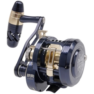 引路人钢骨鼓轮CT200全金属铁板轮海钓鼓轮船钓25kg大钓力大物轮