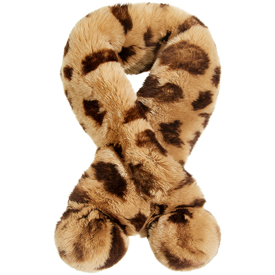 兰诺兔毛豹纹围巾女款