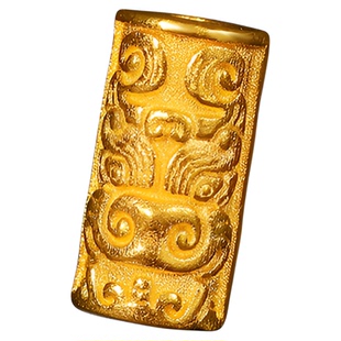 老克勒古法黄金桶珠錾刻兽面足金手链手串串珠转运珠路路通男女