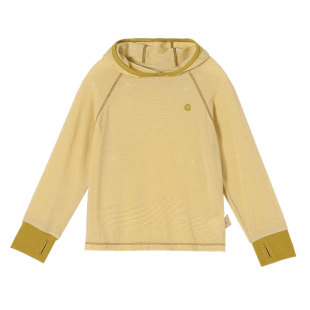 允儿妈女童【天丝羊毛】春季连帽条纹长袖儿童时尚打底衫宝宝上衣