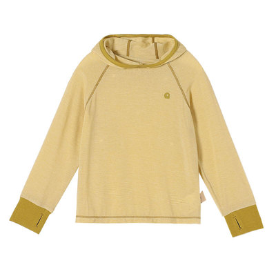 允儿妈天丝羊毛连帽条纹长袖T恤