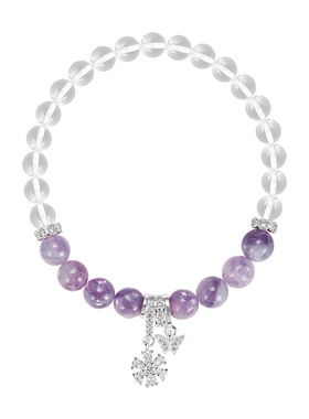 鱼头星星轻奢时尚雪花手串紫水晶串珠女生饰品手链礼物官方正品潮