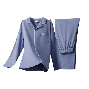 猫人睡衣男士春秋纯棉抗菌长袖2026新款休闲大码可外穿家居服男款