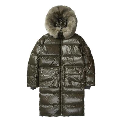 时尚冬季长款连帽羽绒外套