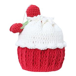 INS针织蛋糕包成品斜跨包收纳小包儿童毛线包包小巧手工钩织成品