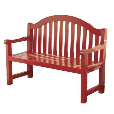 户外防腐木带靠背休闲长条座椅