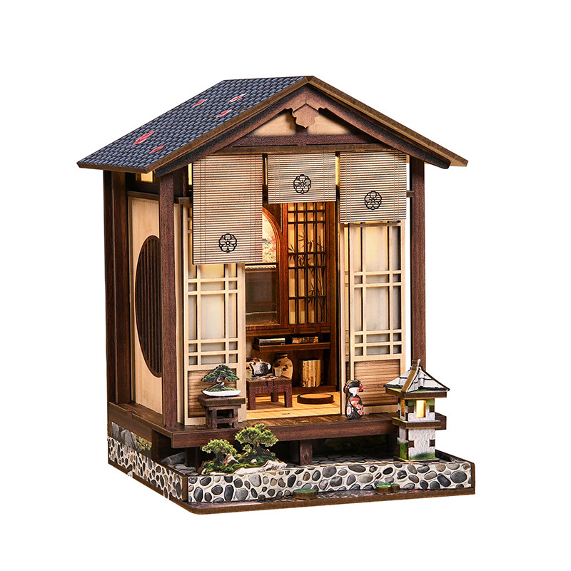 苔灯和庭diy小屋3d立体拼手工文创木制书立建筑模型摆件七夕节礼