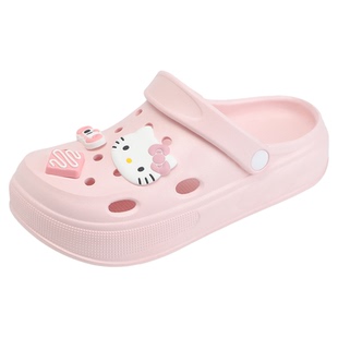 HelloKitty凯蒂猫童鞋儿童洞洞鞋女童夏季新款防水拖鞋女孩沙滩鞋