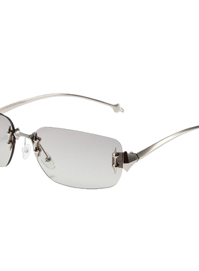 1105lab复古五角星无边长方形灰色冷感墨镜凹造型时髦朋克太阳镜