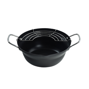 炸锅家用小省油不粘天妇罗油炸锅深日式炸油锅电磁炉小型迷你煮锅