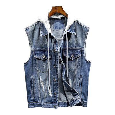 男工装外套潮流背心休闲牛仔马甲