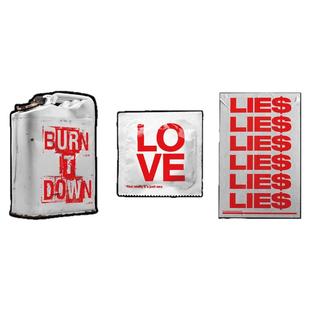 TLP反光车贴 烧毁爱的谎言love英文艺术字车身标示防水遮痕贴纸