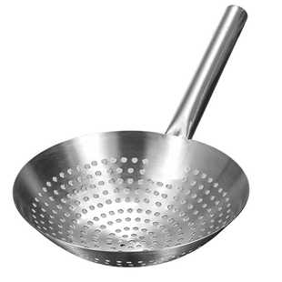 不锈钢漏勺油炸家用捞勺商用油盆漏厨房过滤网漏大号笊篱冲孔漏勺