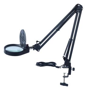 PDOK夹式金属悬臂支架放大镜电子扩大器阅读观察古币书法放大直播灯PD43598床头照明台灯手机维修检测器