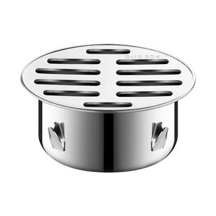 304不锈钢阳台地漏天台户外雨水110下水道排水管插卡式防堵罩75管