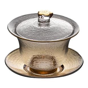 JOJO'S L. PD.program.三才盖碗水晶玻璃描金锤纹加厚茶杯 | 学程