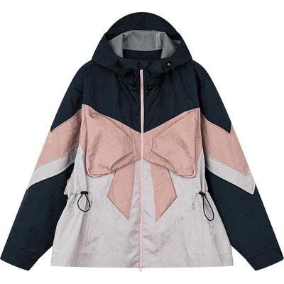 UOOYAA/乌丫拼色蝴蝶结羽绒服