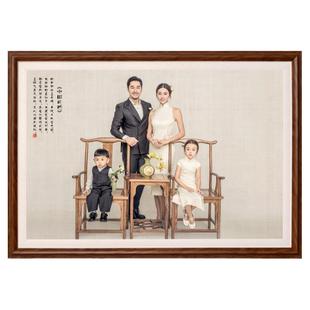 定制全家福大相框挂墙洗照片相片冲洗婚纱照放大24寸30寸画框纪念